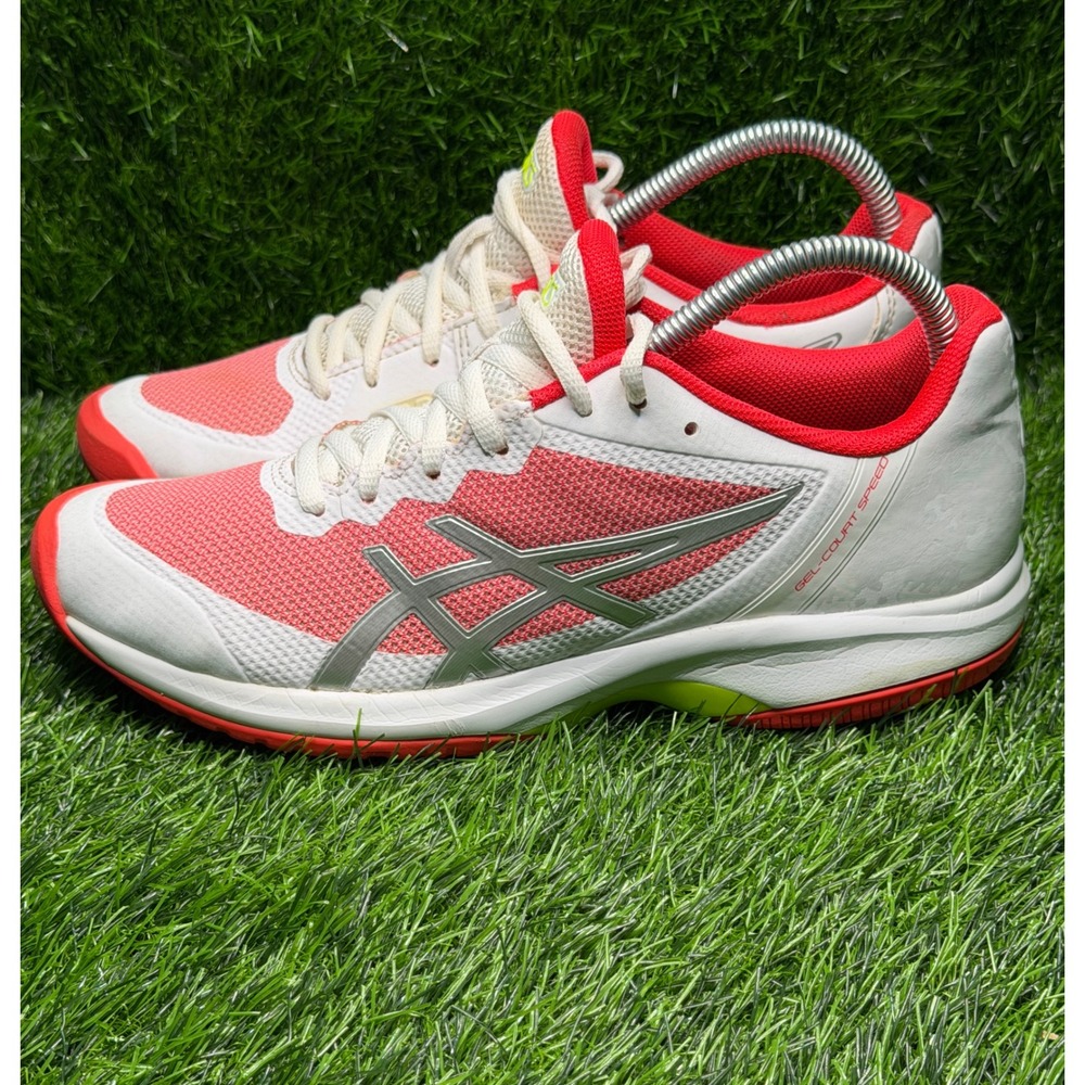 Asics Gel Court Speed Womens Tennis Shoes White Pink E850N Size 8.5